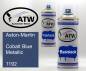 Preview: Aston-Martin, Cobalt Blue Metallic, 1192: 400ml Sprühdose + 400ml Klarlack - Set, von ATW Autoteile West.